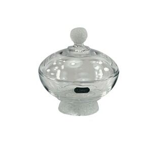 Cristal D'Arques Durand Flora Covered Crystal Candy Dish Made in France w/ Tag